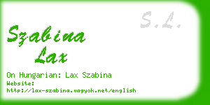 szabina lax business card